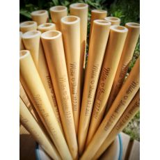 Bambusová brčka s popisem